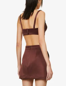 Alex Perry Spence Mini Skirt & Dane Bra Top Set Chocolate Size 8 for rent on The Volte - image 2