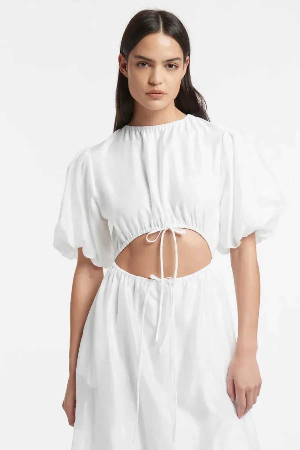 Sir the Label Franc Puff Sleeve Mini Dress in Chalk White Size 1 - Image 4