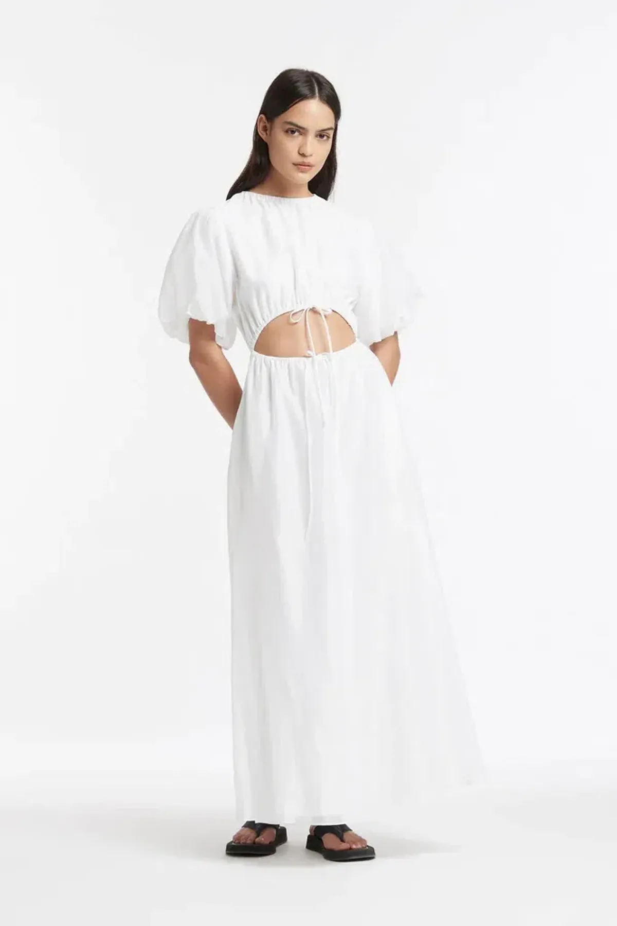 Sir the Label Franc Puff Sleeve Mini Dress in Chalk White Size 1 - Image 1