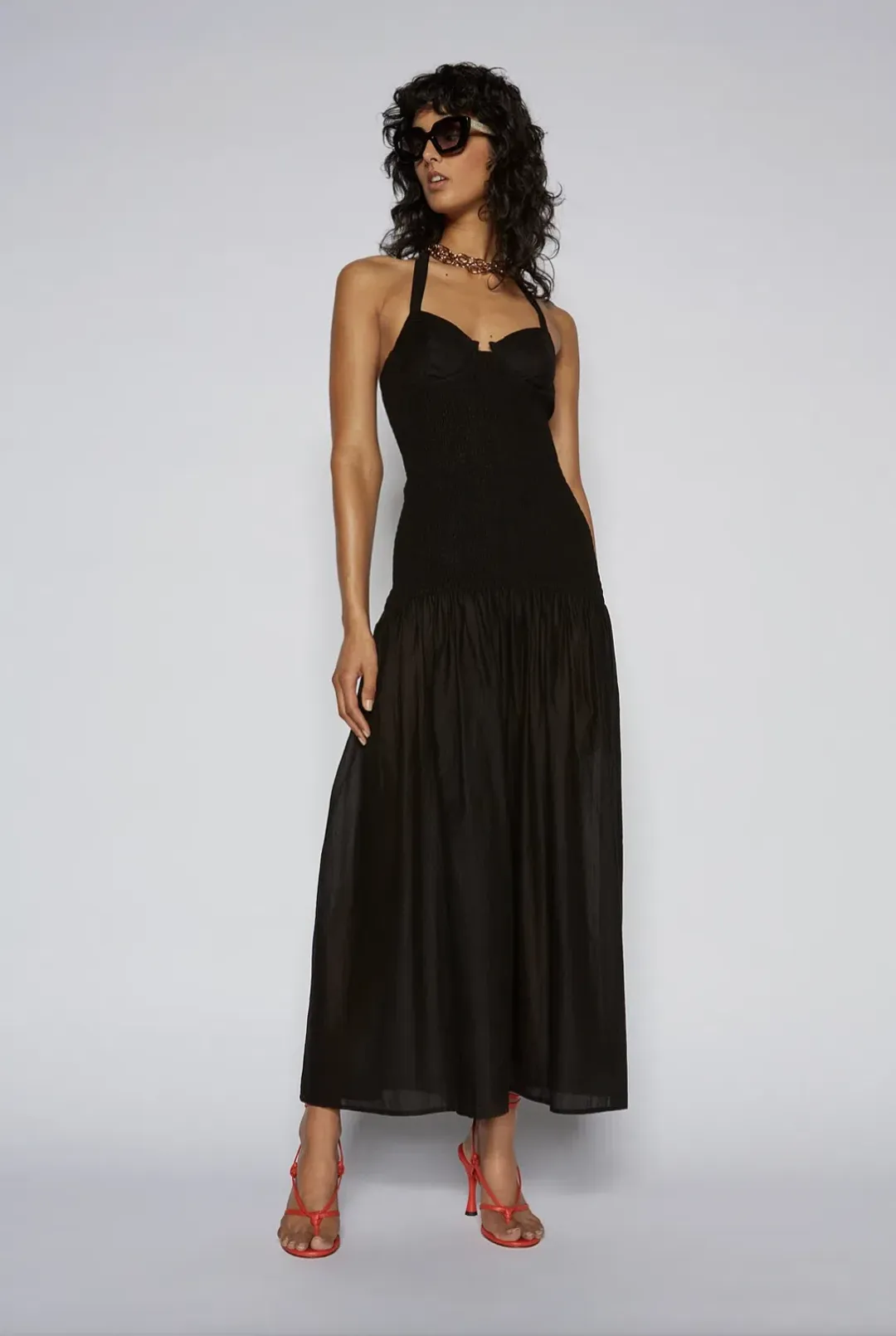 Scanlan Theodore Black Cotton Bralette Dress Size 8 for rent on The Volte - main image