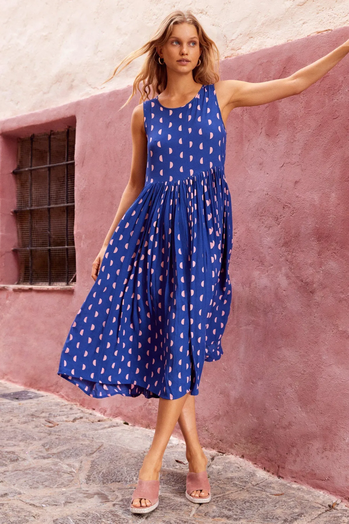 Mister Zimi Zoe Midi Dress In Luna Rosa Size 8 - Image 1