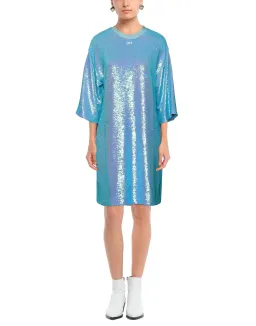 Off White Paillettes Sequin Mini Dress Blue Size 6 for rent on The Volte - image 1