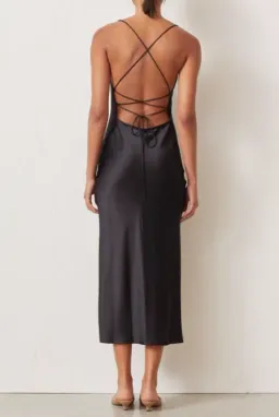 Bec and Bridge Seraphine lace up Black silk Dress for rent on The Volte - image 4