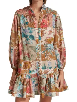 Zimmermann Cassia Drop Waist Mini Dress Print Size 8 for rent on The Volte - image 4