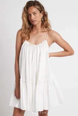 Aje Midsummer Swing Mini Dress Ivory Size 8 for rent on The Volte - image 3