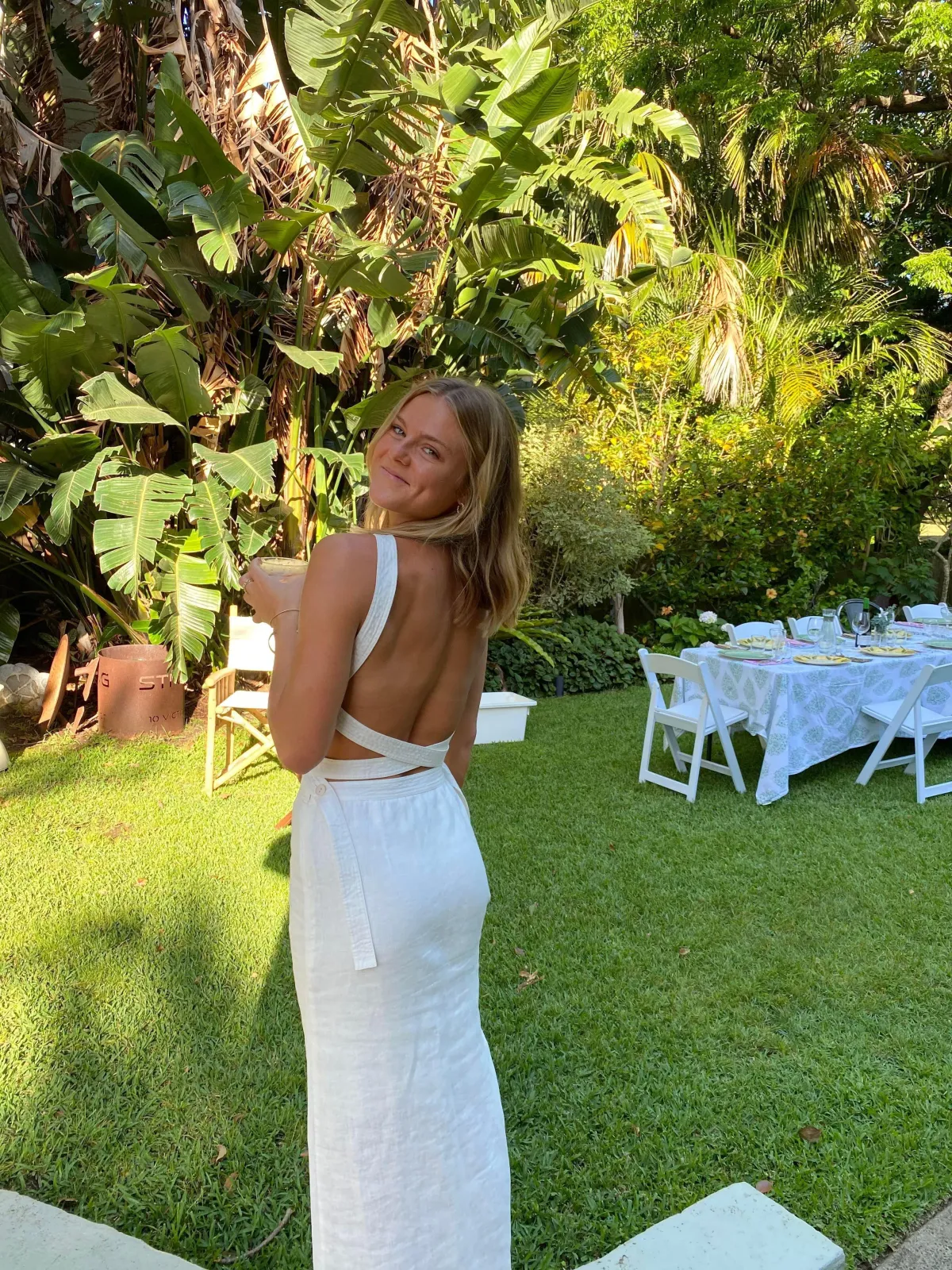 Ambrose Open Back Gown Ivory - Image 5