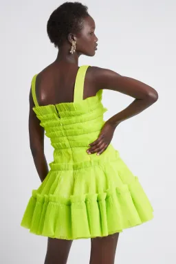 Aje Jacinto Pleated Mini Dress Green Size 8 for rent on The Volte - image 2