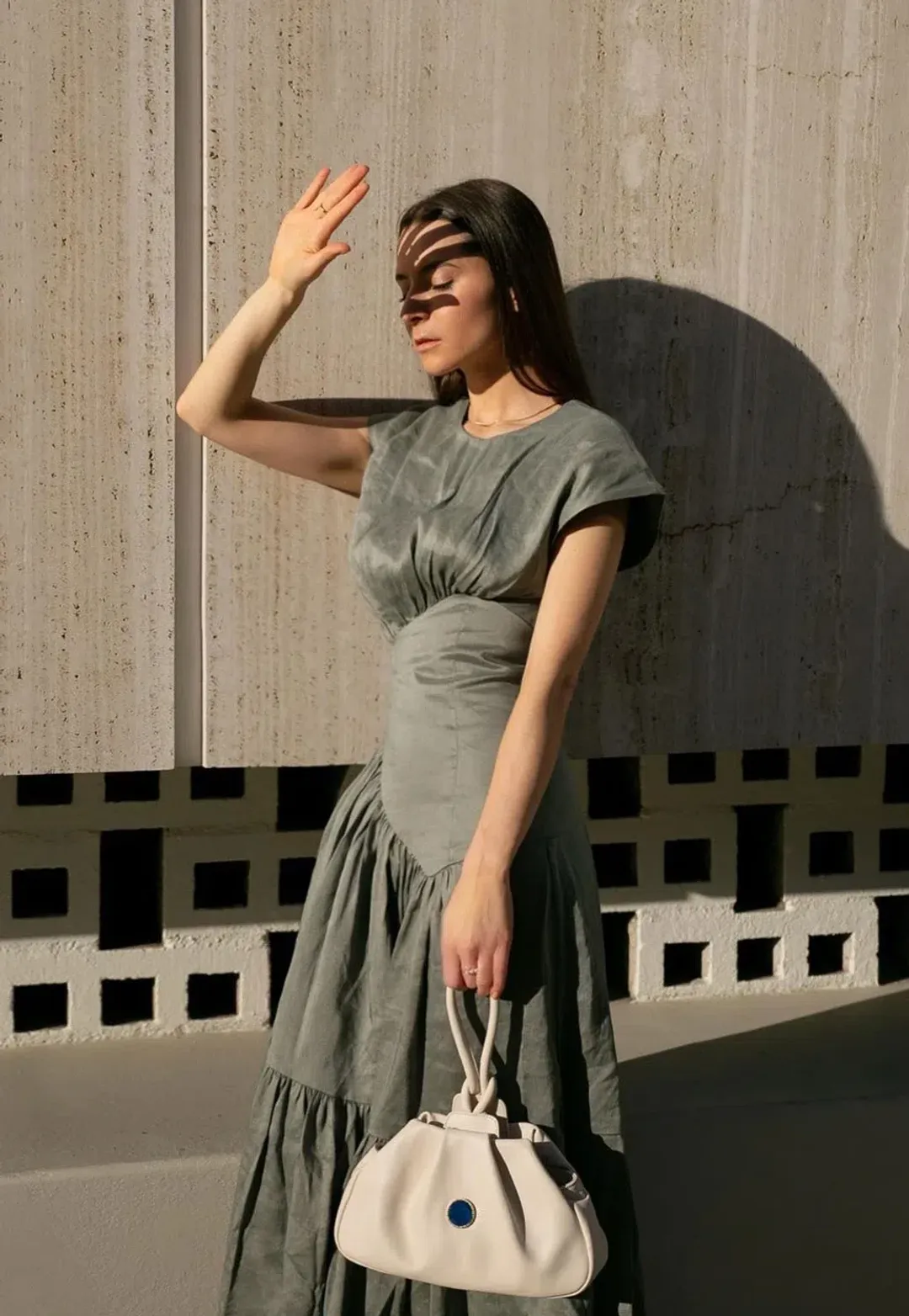 Aje Reflection Dress in Oakmoss for rent on The Volte - main image