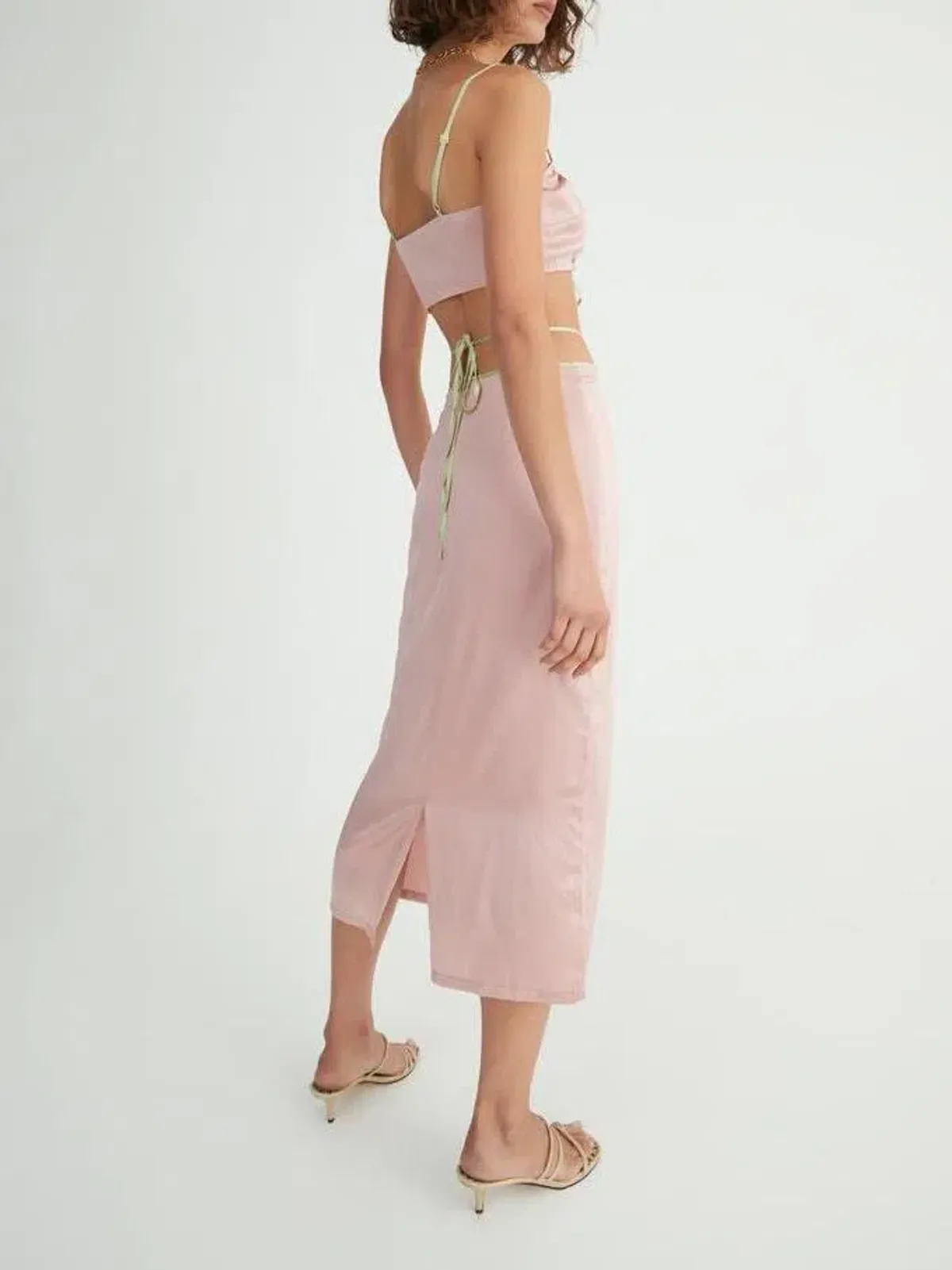Hansen and Gretel Cali Top & Mariika Skirt in Blush / Melon Size 2 - Image 2