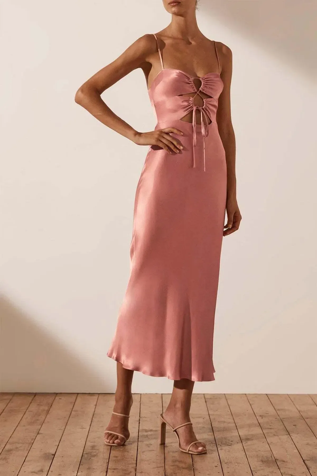 Eloise Lace Up Midi Dress - Image 2