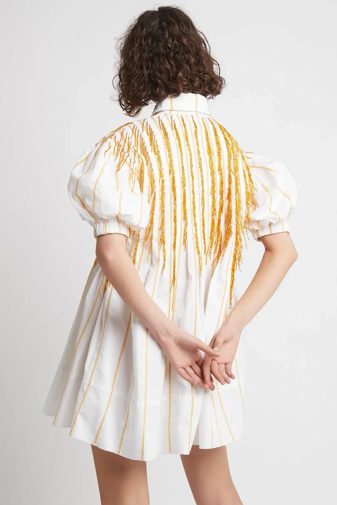 Aje Collective Marigold Beaded Dress White Size 8 for rent on The Volte - main image
