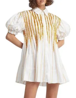 Aje Collective Marigold Beaded Dress White Size 8 for rent on The Volte - image 4