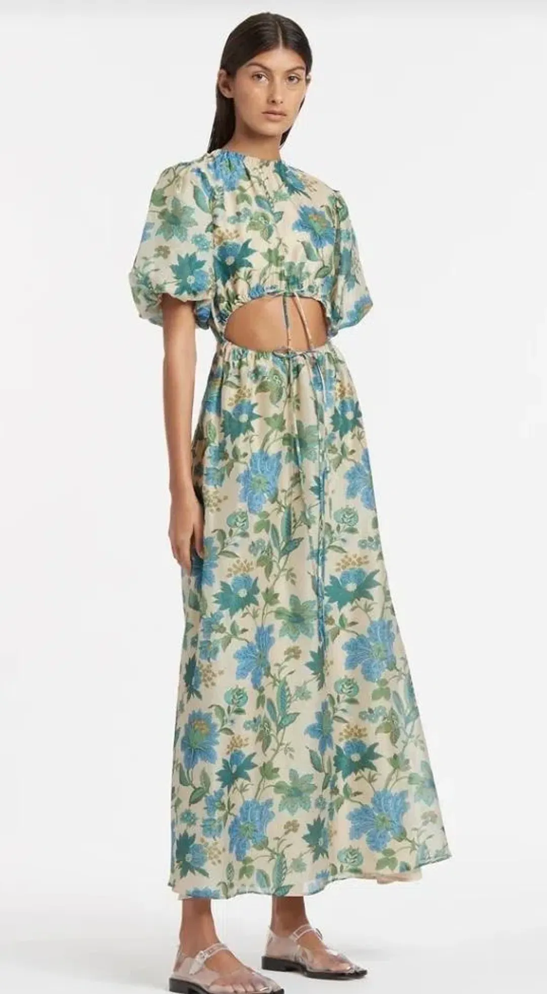 Sir The Label Celia Puff Sleeve Midi Dress Size 8 for rent on The Volte - main image