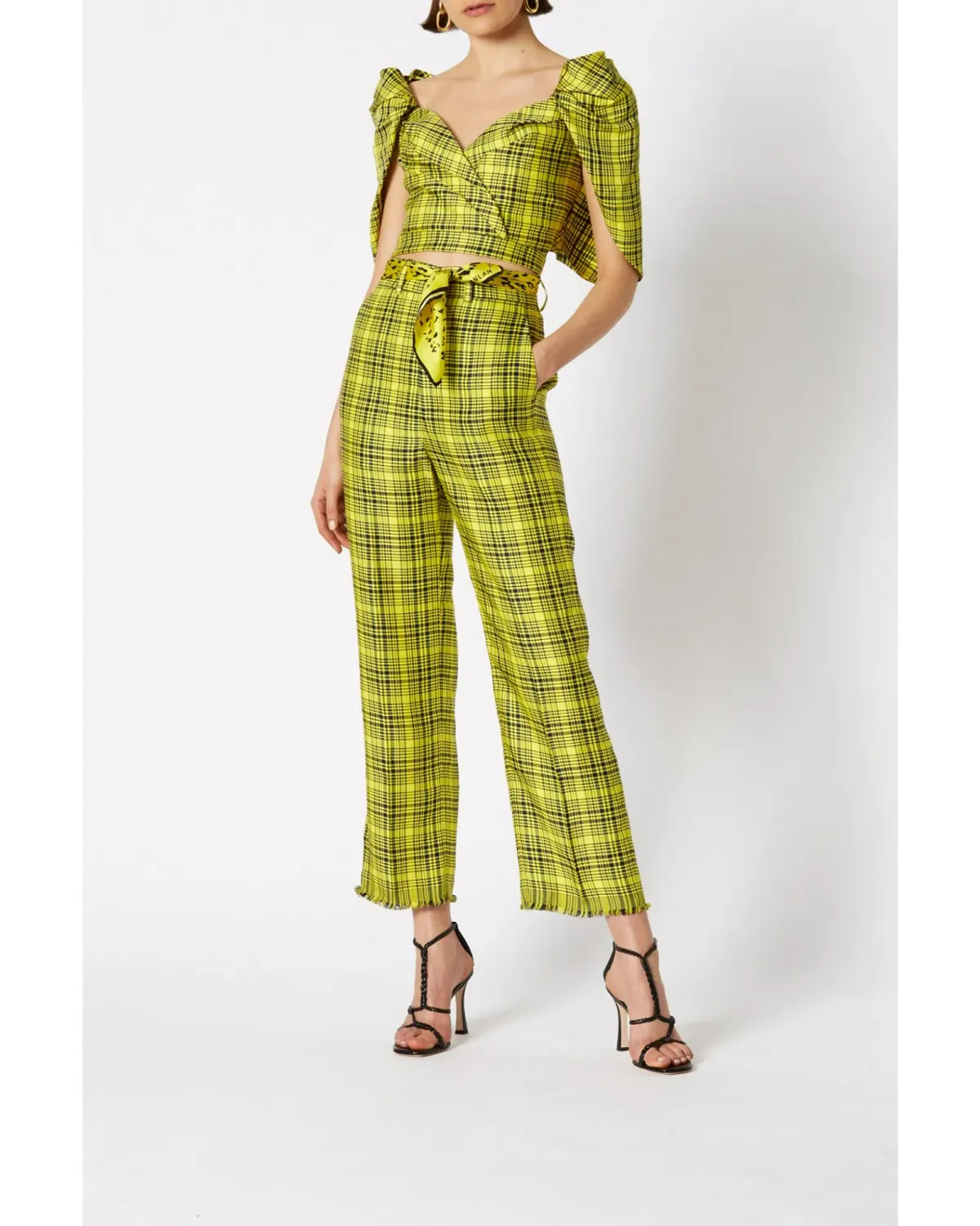 Scanlan Theodore Pants Yellow Check Size AU 8 - Image 1
