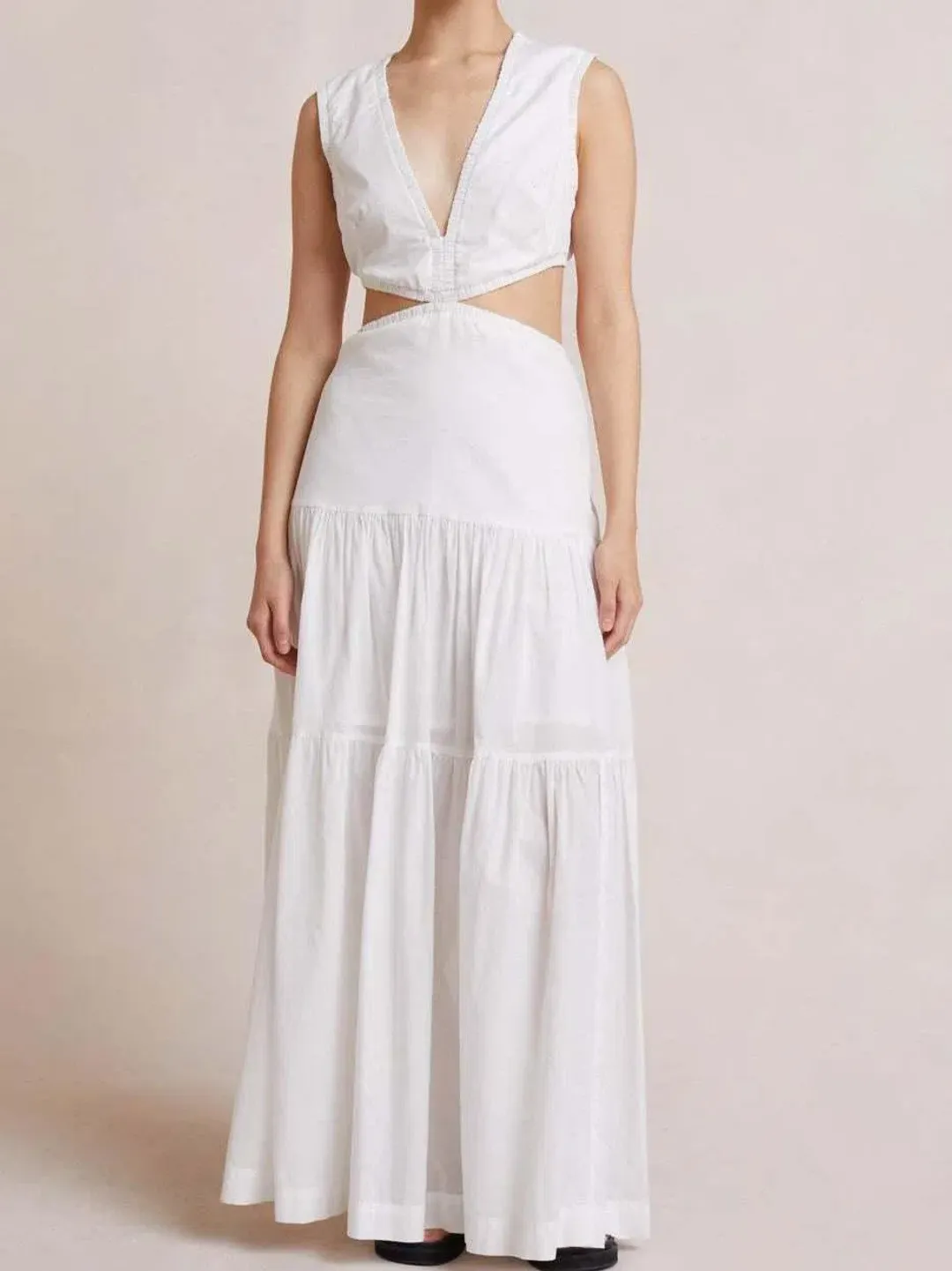 Bec & Bridge Desert Plain Palms Maxi Dress White Size 6 for rent on The Volte - main image