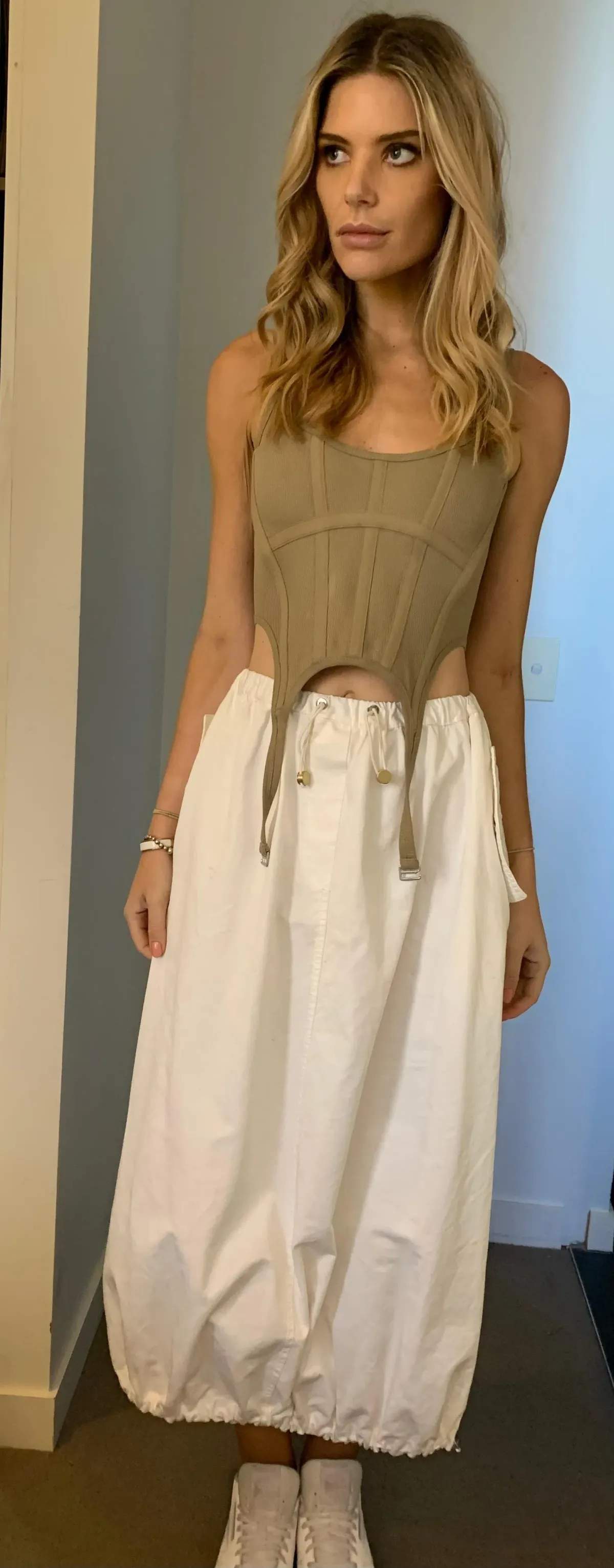 Dion Lee Cropped Corset Top Stone Green Size 6 - Image 1