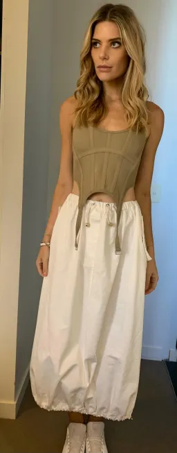 Dion Lee Cropped Corset Top Stone Green Size 6 for rent on The Volte - image 1