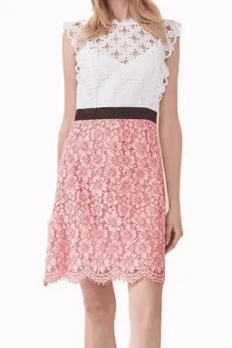 Sandro Gab Lace Mini Dress Pink Size 8 for rent on The Volte - image 5