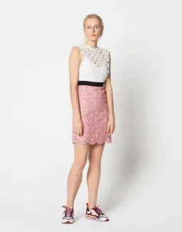 Sandro Gab Lace Mini Dress Pink Size 8 for rent on The Volte - image 4