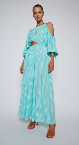 Scanlan Theodore Gingham Draw Cord Dress Mint Size 6 for rent on The Volte - image 1