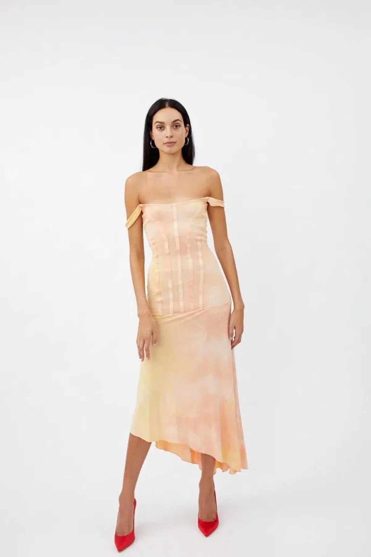 Ellery Odilon Off the Shoulder Dress Peach Size 10 - Image 2