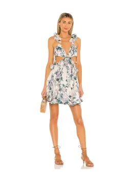 Zimmermann Cassia Ruffle Mini Dress Floral Size 1 / Au 10 for rent on The Volte - image 1