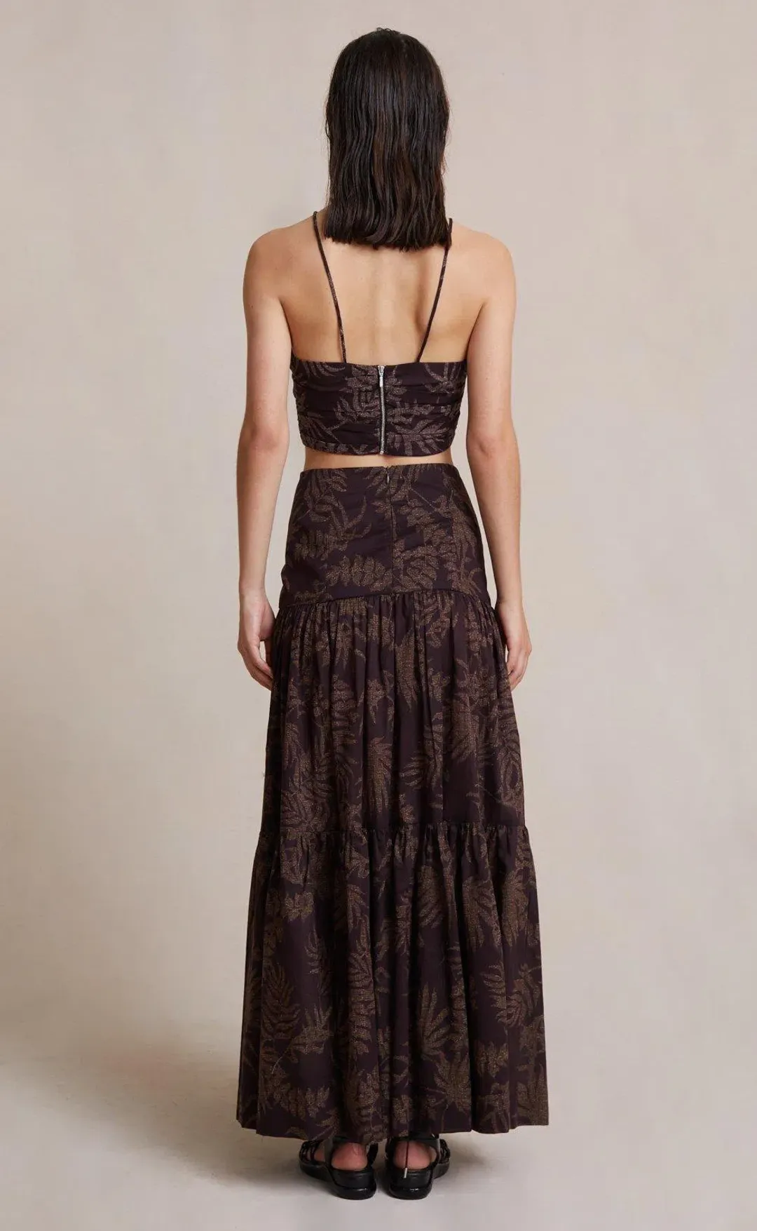 Bec & Bridge Desert Palm Top and Maxi Skirt Set Print Size 8 for rent on The Volte - main image