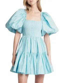 Aje Casa Puff Sleeve Mini Knit Dress Ice Blue Size 6 for rent on The Volte - image 6