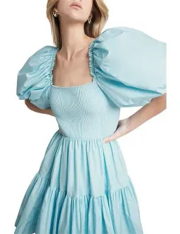 Aje Casa Puff Sleeve Mini Knit Dress Ice Blue Size 6 for rent on The Volte - image 5