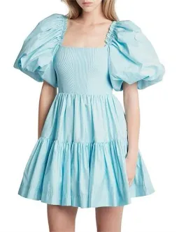 Aje Casa Puff Sleeve Mini Knit Dress Ice Blue Size 6 for rent on The Volte - image 4