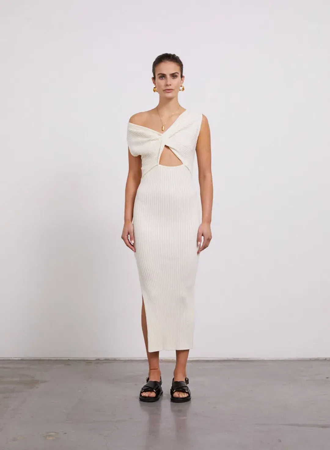 Anna Quan Zanita Midi Dress Cream Size 8 for rent on The Volte - main image