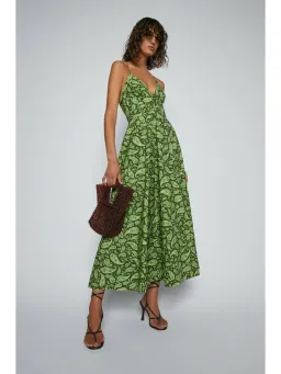 Scanlan Thedore Cotton Paisley Shoestring Dress Print Size AU 8 for rent on The Volte - image 1