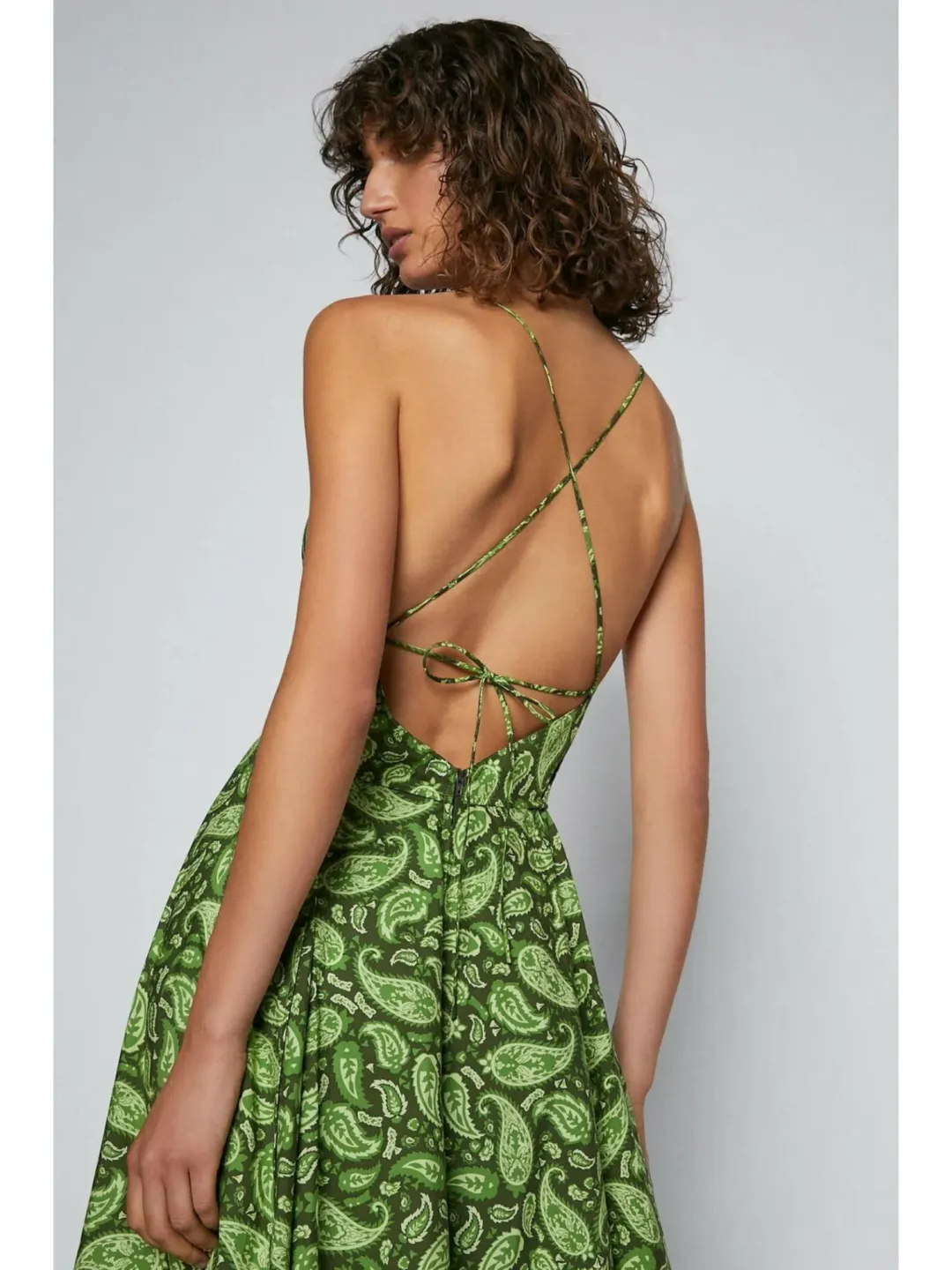 Scanlan Thedore Cotton Paisley Shoestring Dress Print Size AU 8 for rent on The Volte - main image