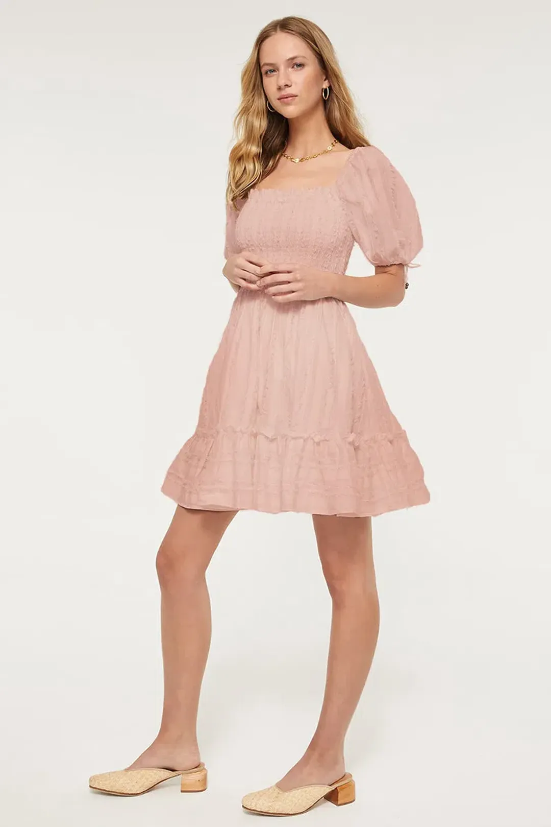 Tigerlilly Okimi Loulou Mini Dress Pink Size 10 for rent on The Volte - main image