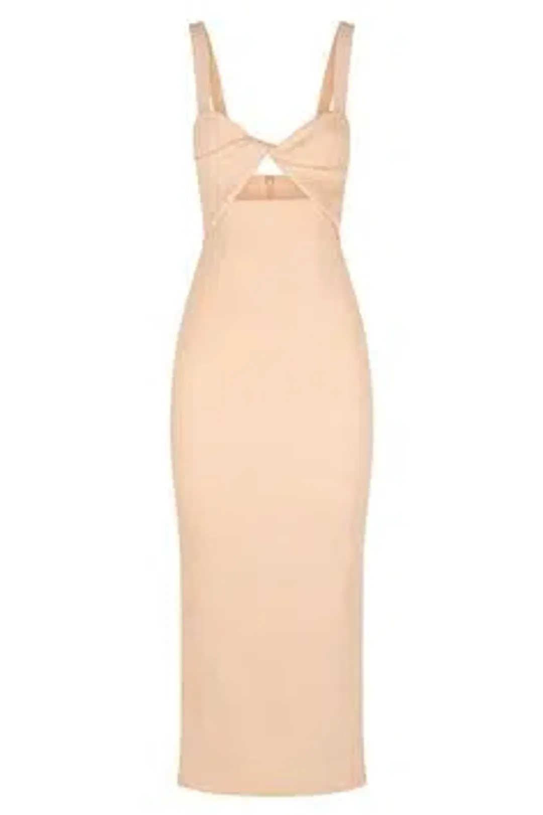Shona Joy Simone Cut Out Midi Dress Peach Size 8 for rent on The Volte - main image