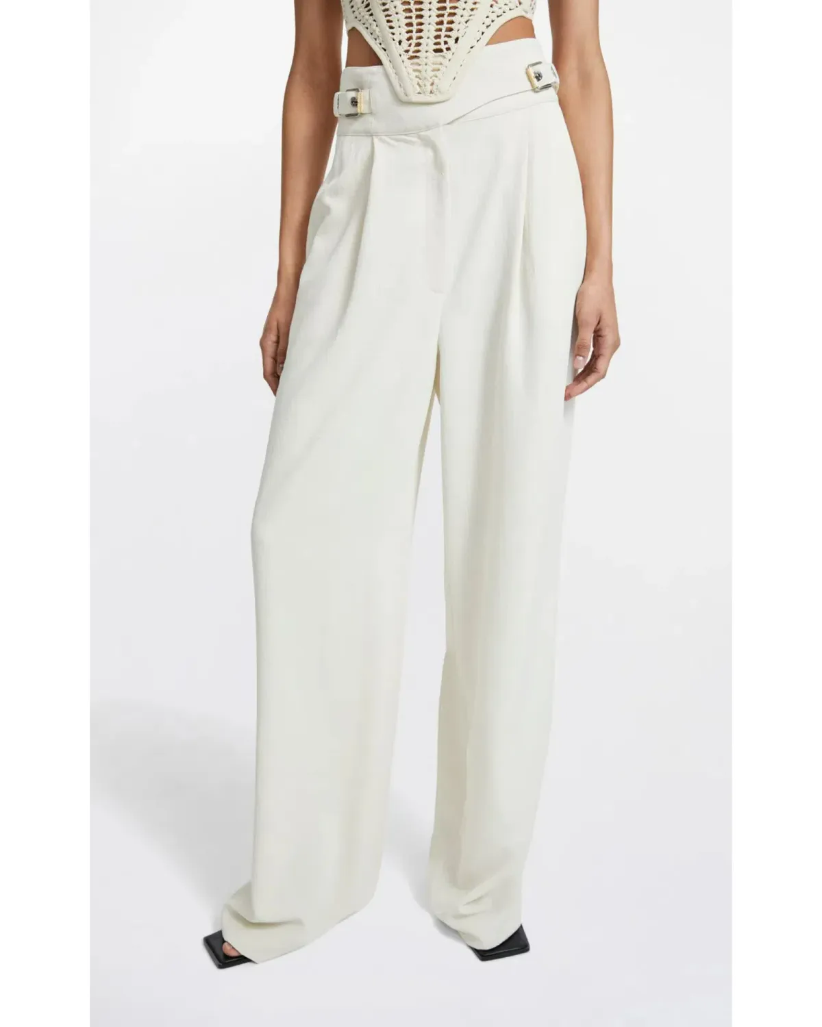 Dion Lee Interlock Buckle Pant Ecru Size AU 8 - Image 3