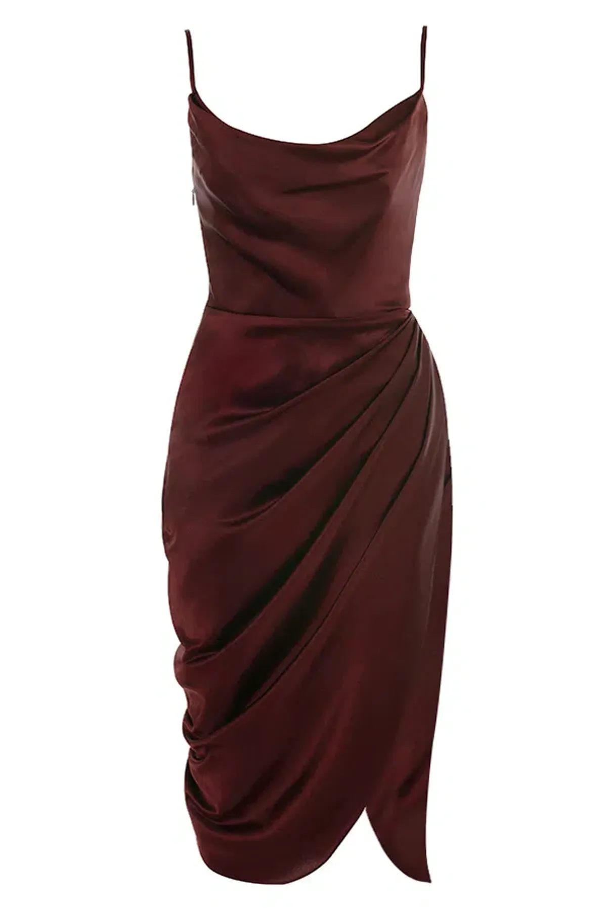 House of CB Reva Satin Balcony Corset Midi Dress Red Size 6 - Image 5