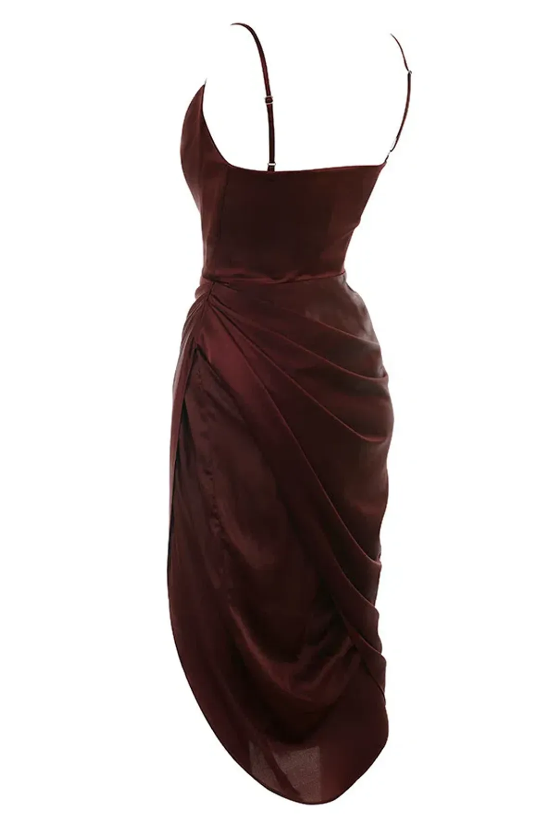 House of CB Reva Satin Balcony Corset Midi Dress Red Size 6 for rent on The Volte - main image