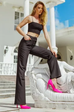 Bianca and Bridgett Cartia Crop and Pants Set Black Size 10 for rent on The Volte - image 3