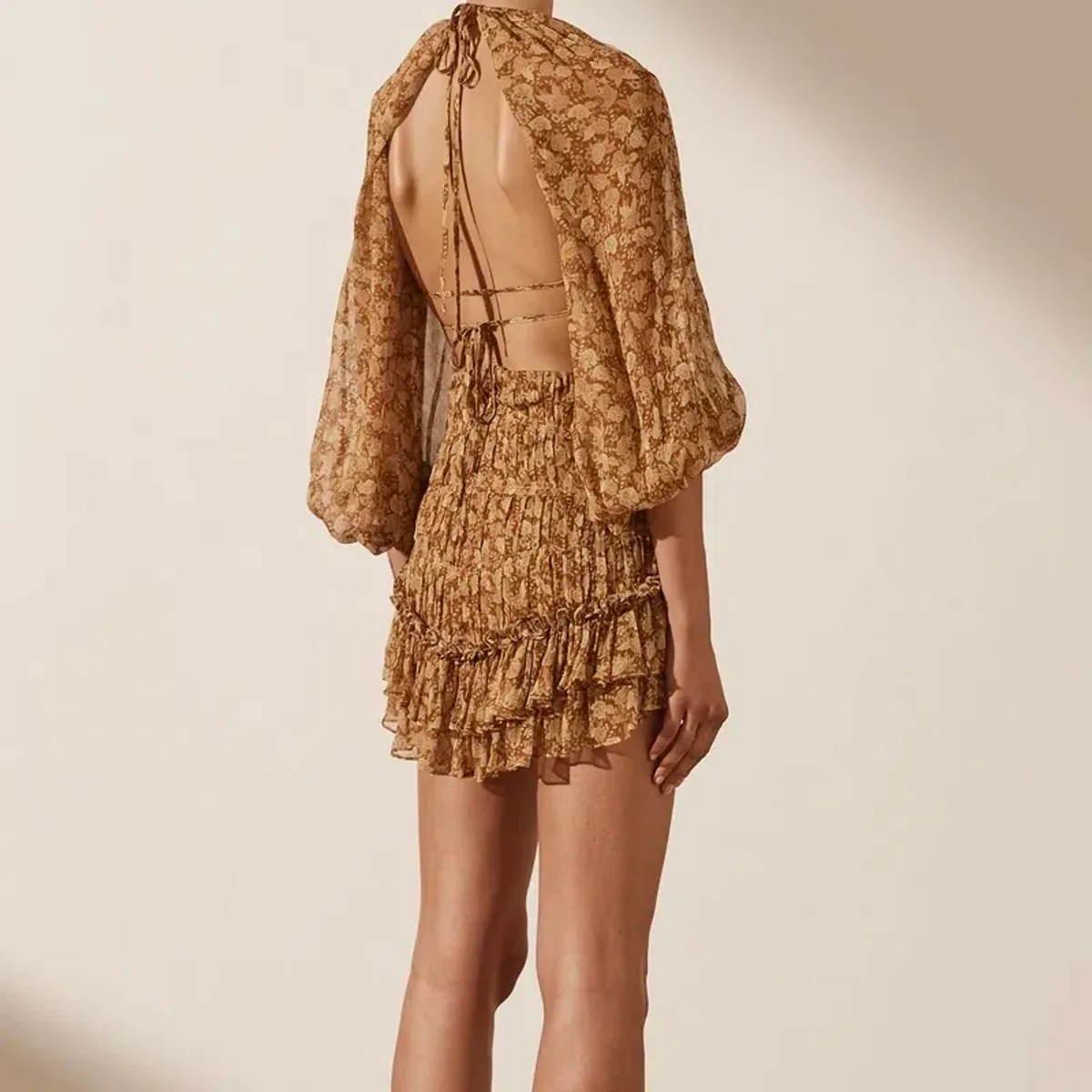 Shona Joy Sunset Cut Out Backless Mini Dress Print Size 10 - Image 2