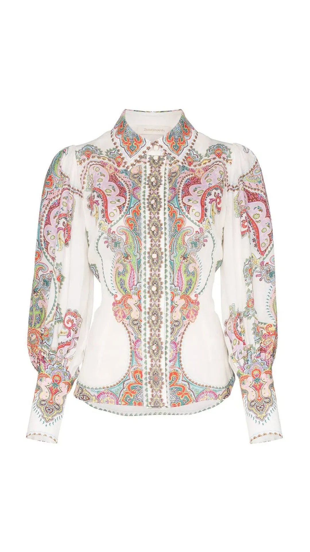Zimmermann Ninety-Six Filigree Shirt in Lennon Paisley Size 1 for rent on The Volte - main image