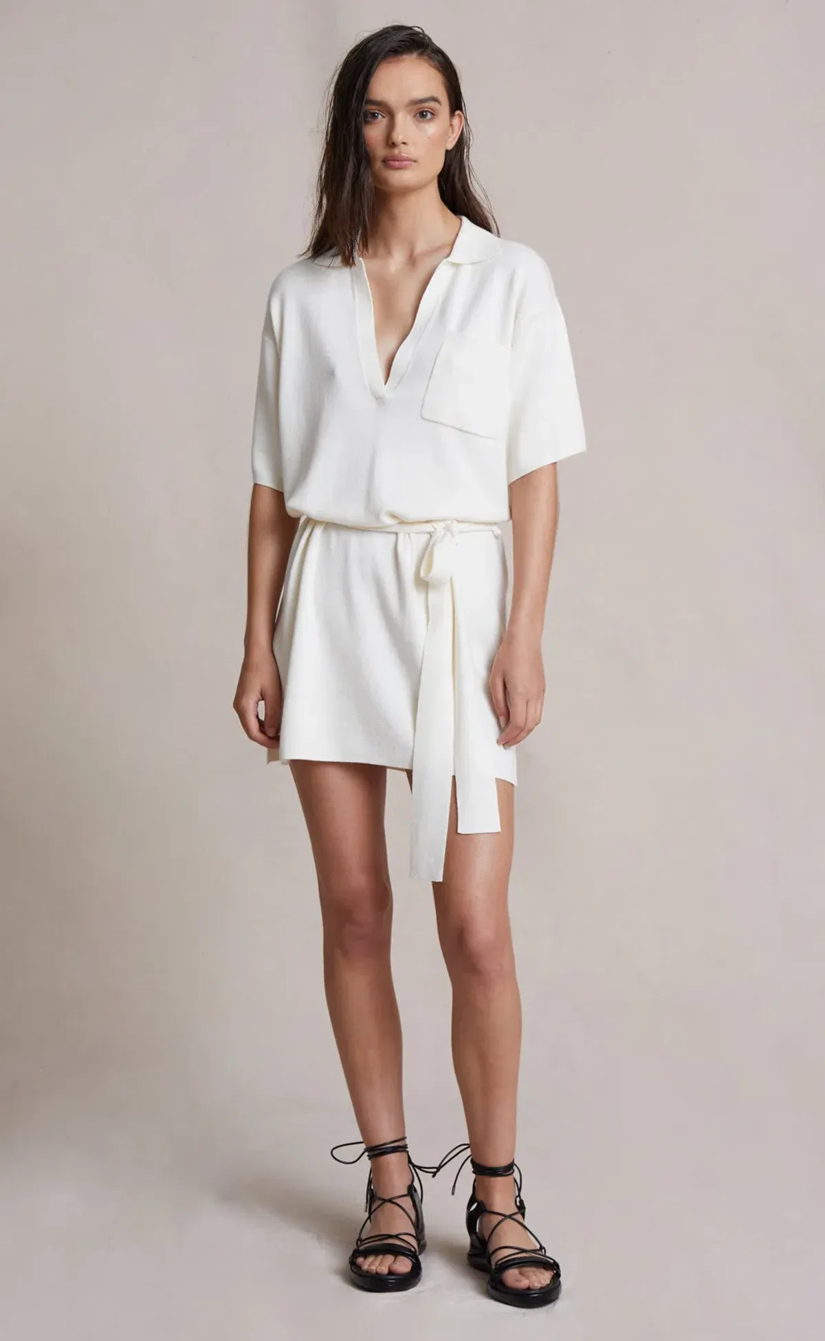 Bec & Bridge Liam Knit Mini Dress Ivory Size 8 - Image 1