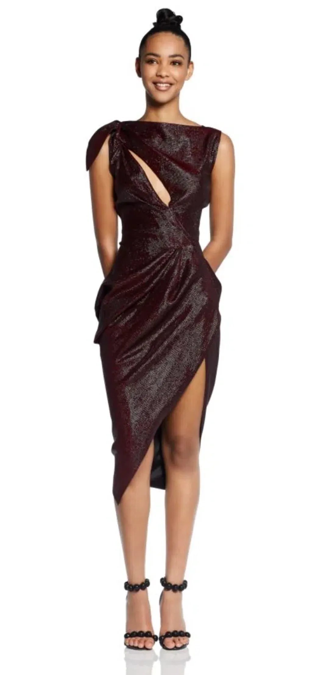 Toni Maticevski Connector Dress Burgundy Size 6 for rent on The Volte - main image