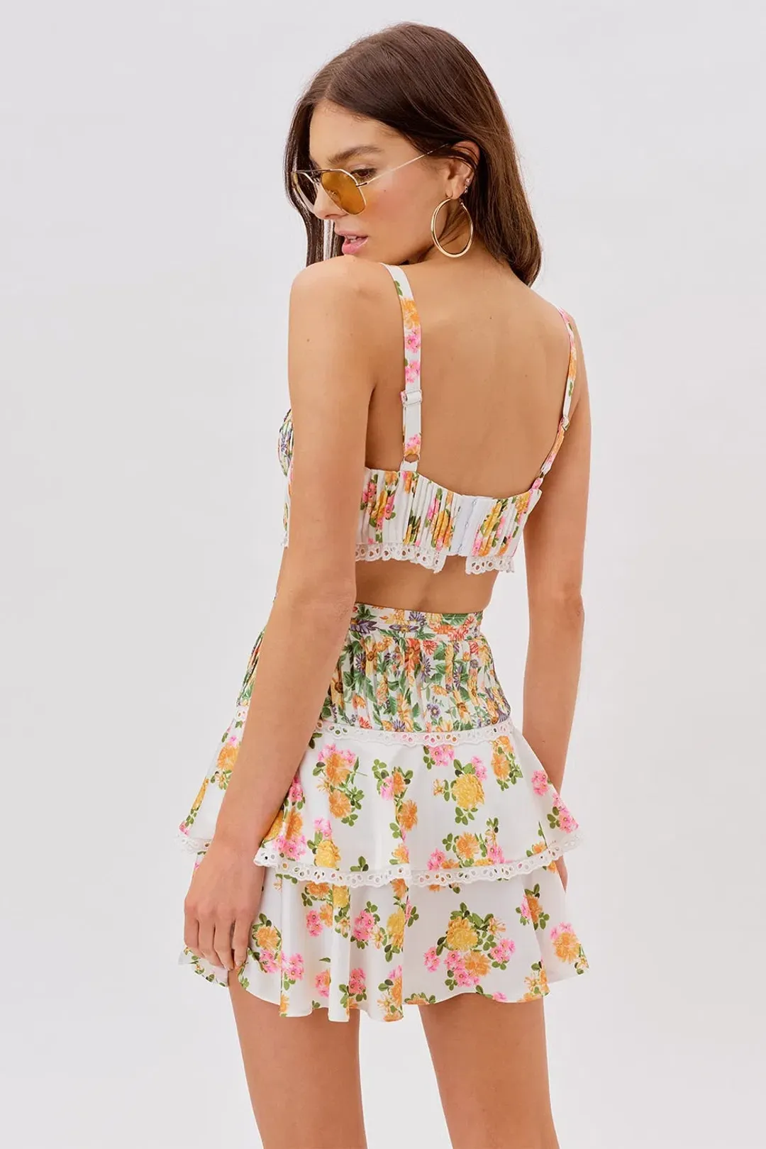 For Love and Lemons Rosalyn Skirt and Top Set Print Size 10 for rent on The Volte - main image