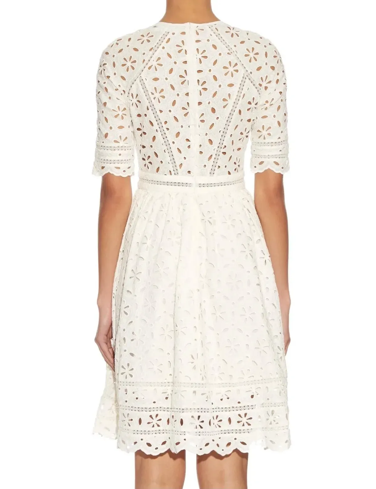 Zimmermann White Rosa Broderie Day Dress White/Ivory Size 12 - Image 4