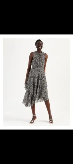 Wayne Cooper Tiered Frill Midi Ggt Dress Droplets Print for rent on The Volte - image 1