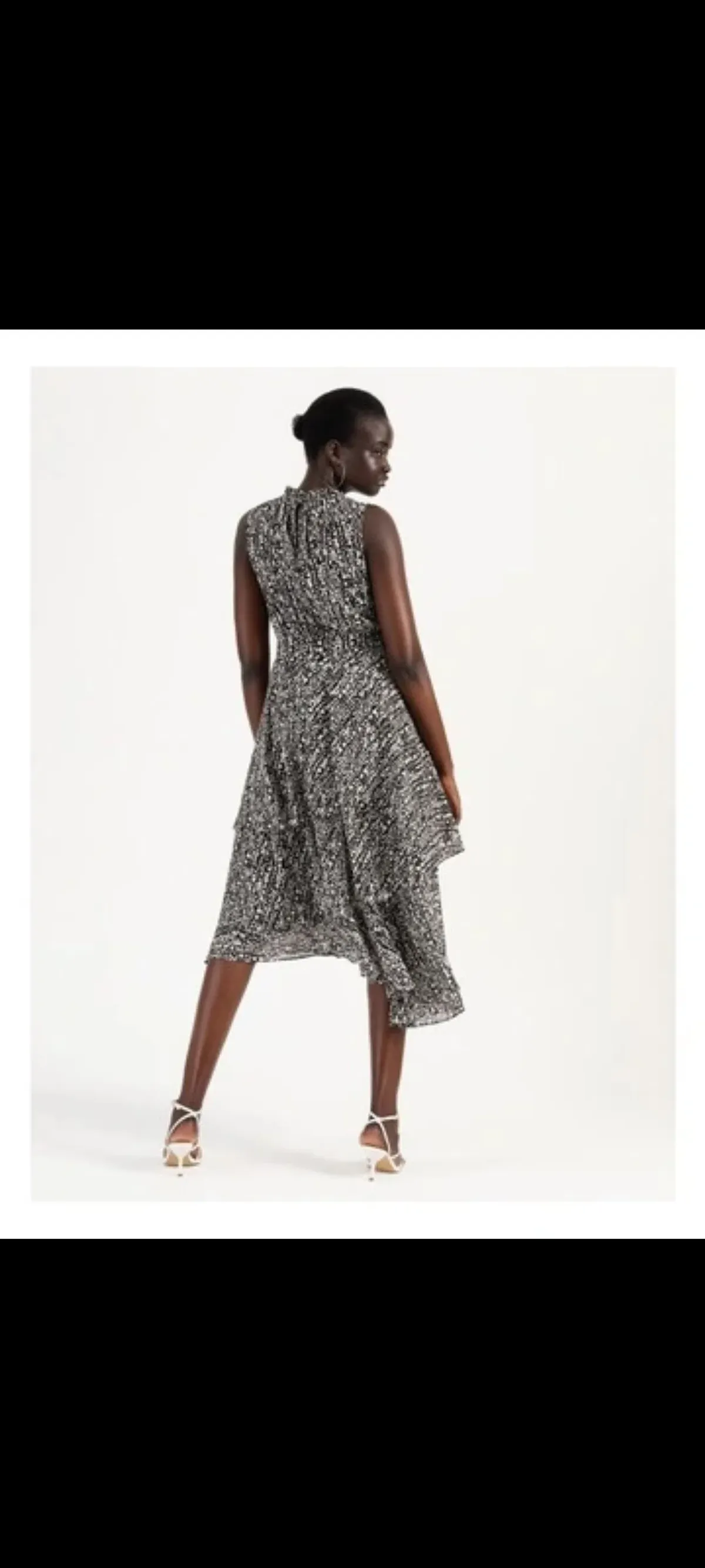 Wayne Cooper Tiered Frill Midi Ggt Dress Droplets Print - Image 7