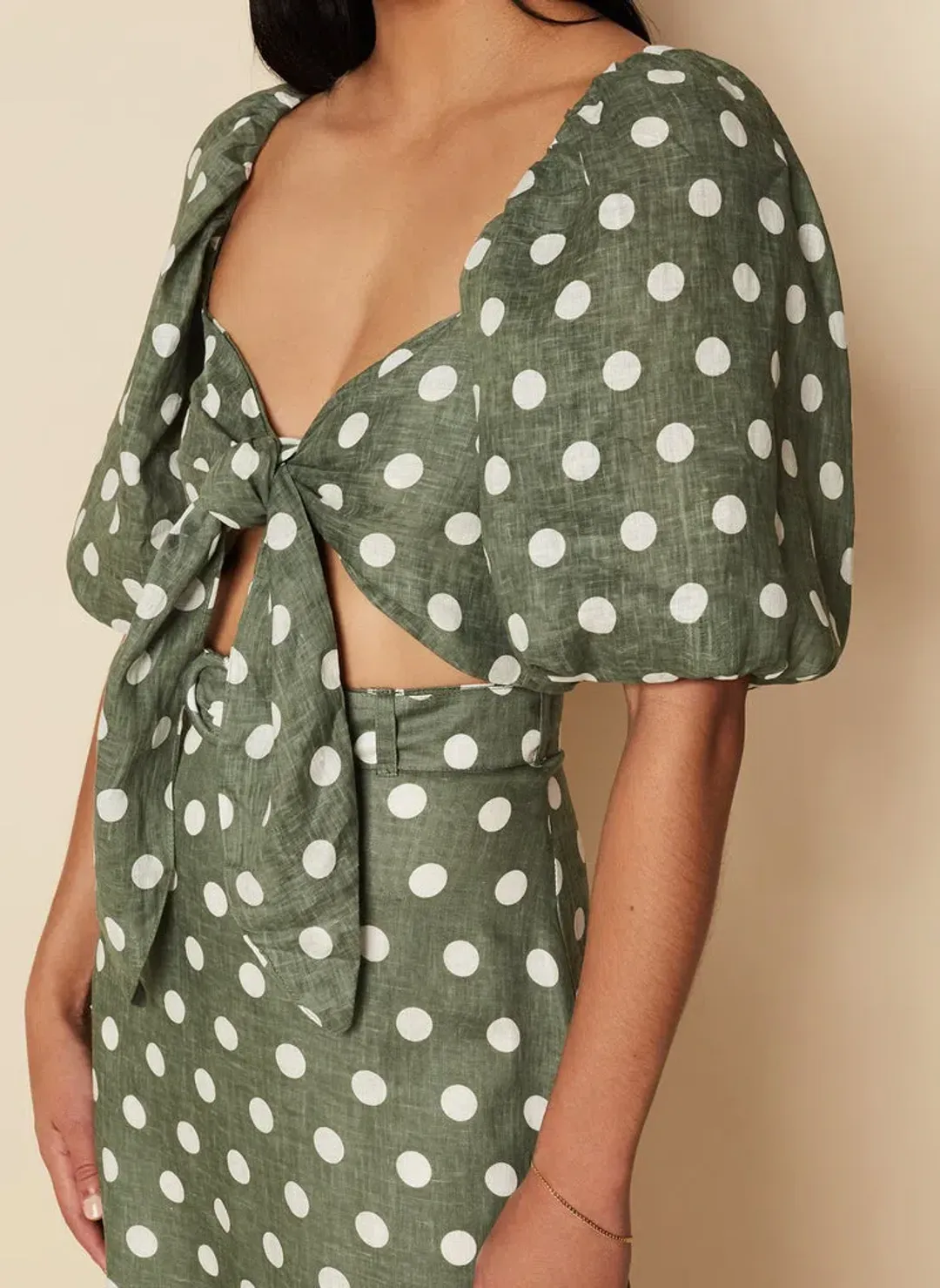 Faithful The Brand Idrisy Top and Devon Midi Skirt Set - Emelda Dot Print for rent on The Volte - main image