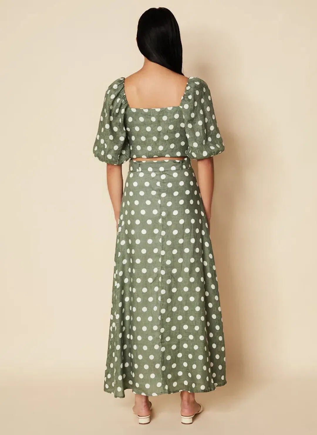 Faithful The Brand Idrisy Top and Devon Midi Skirt Set - Emelda Dot Print for rent on The Volte - main image