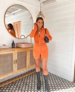 With Jean Andy Dress Orange Size AU 6 for rent on The Volte - image 2